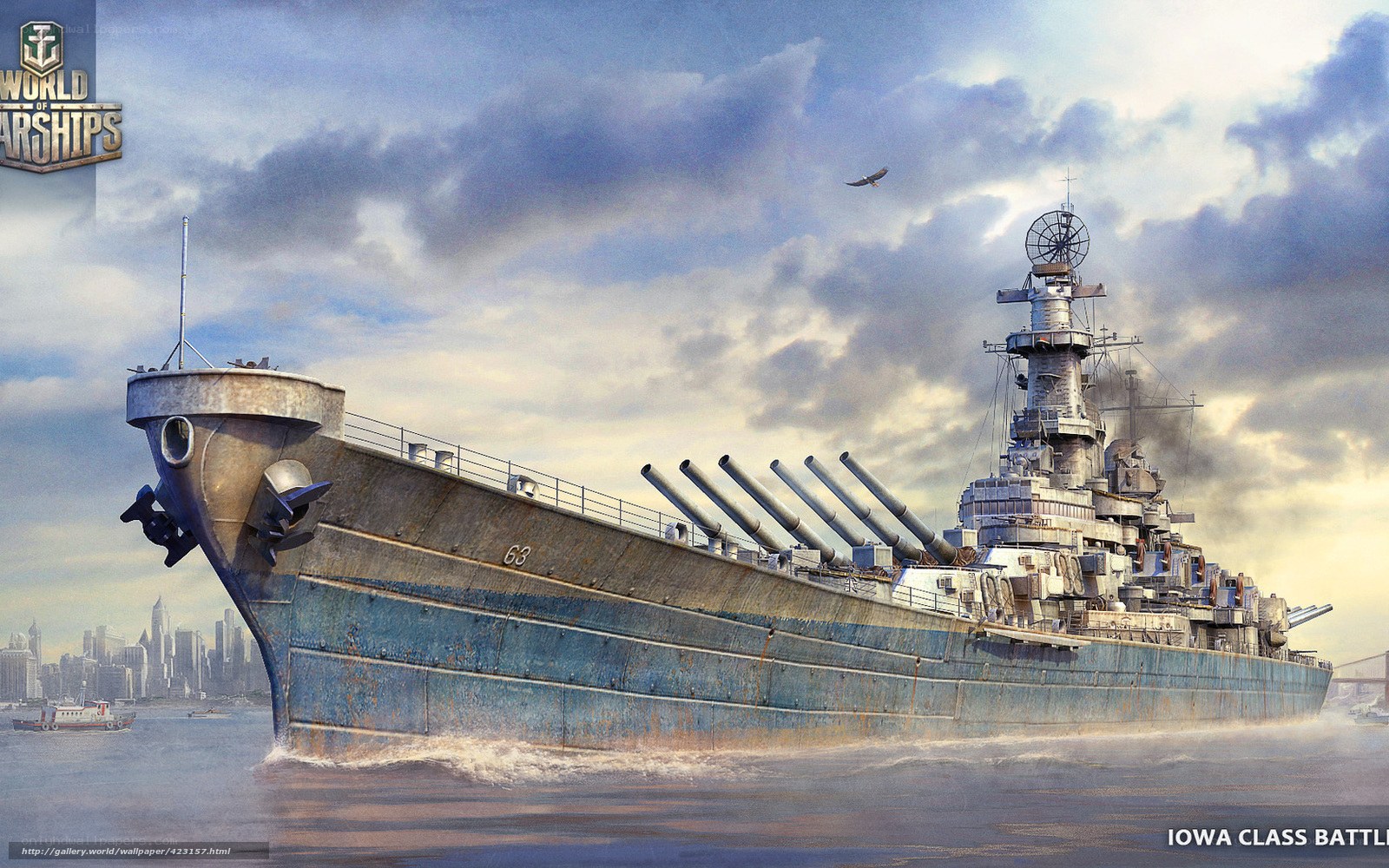 Iowa-class battleship at sea