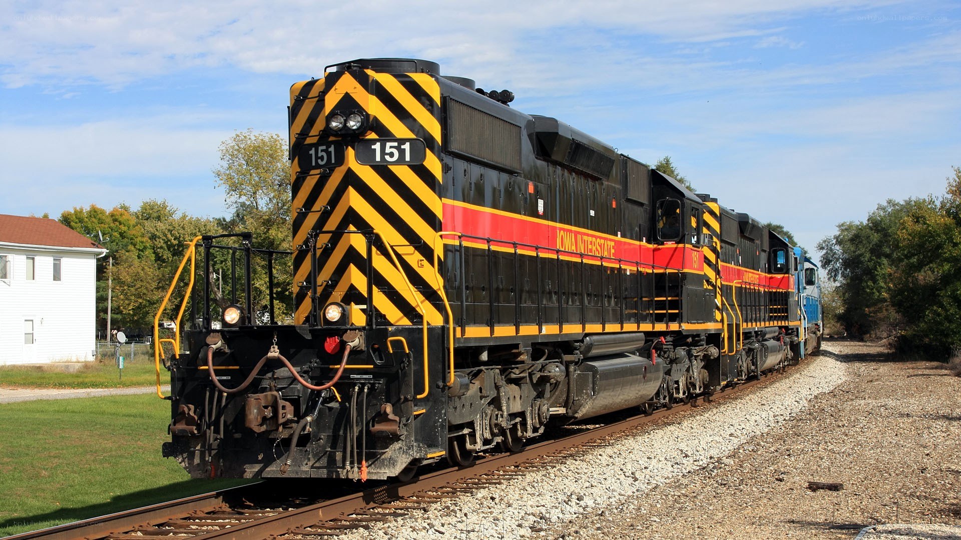 Iowa Interstate train on tracks