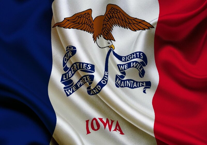 Iowa State Flag — Blue, Patriotic
