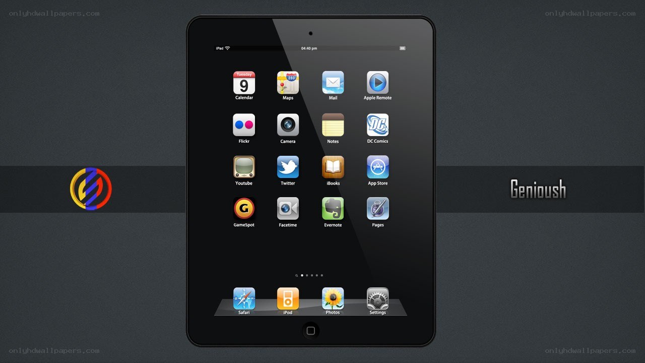 iPad home screen with app icons