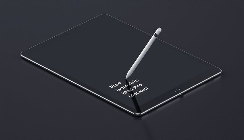 iPad Pro mockup with stylus