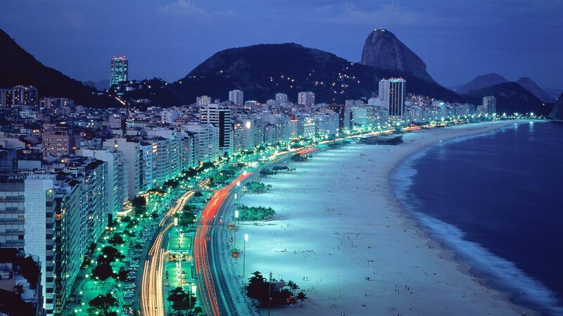 Ipanema Beach at dusk