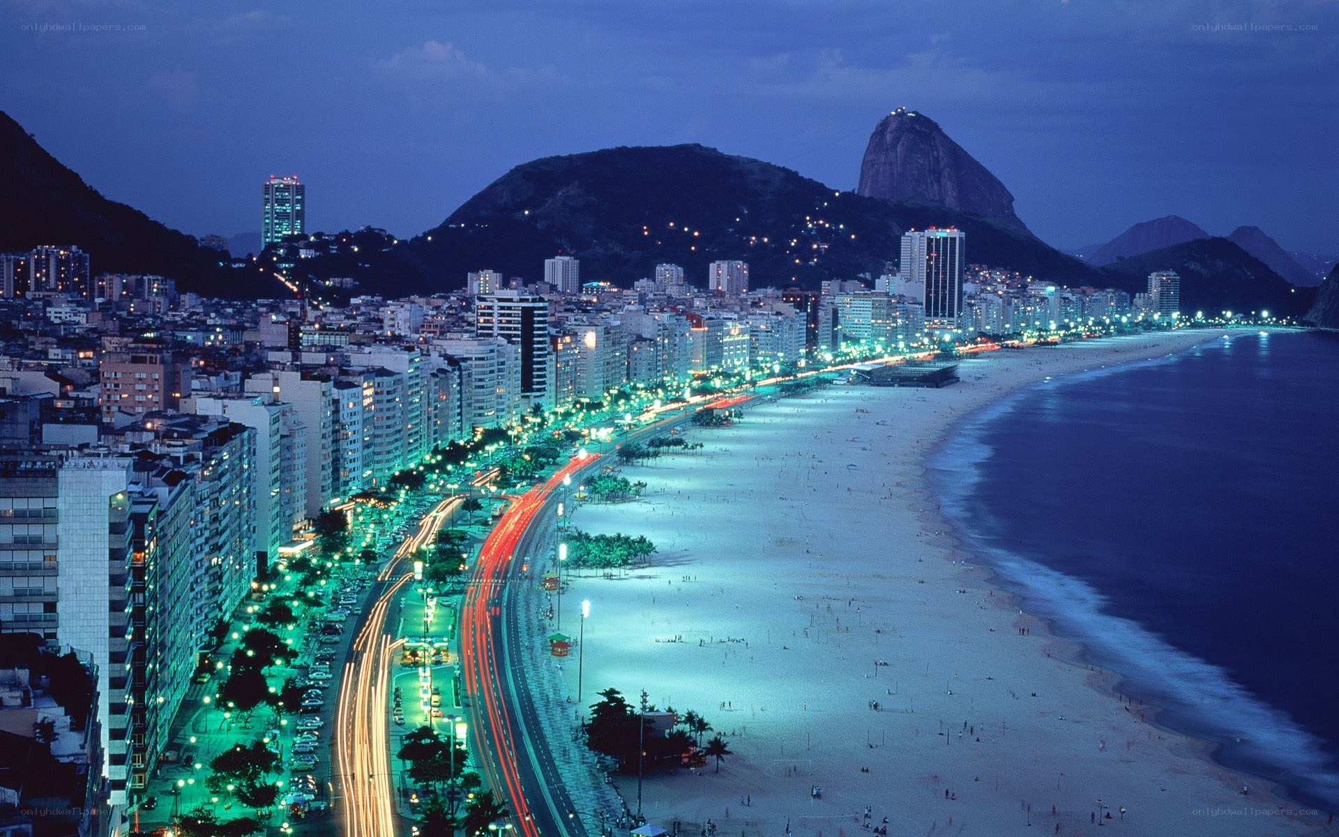 Ipanema Beach at dusk
