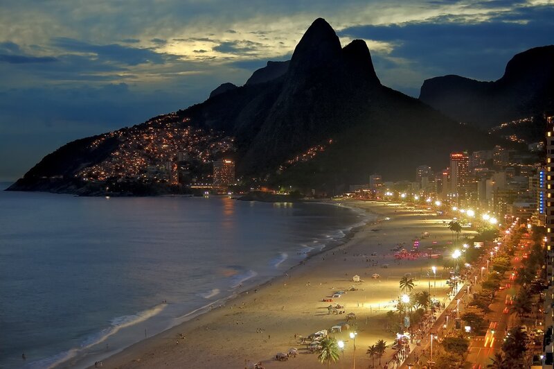 Ipanema Beach at dusk