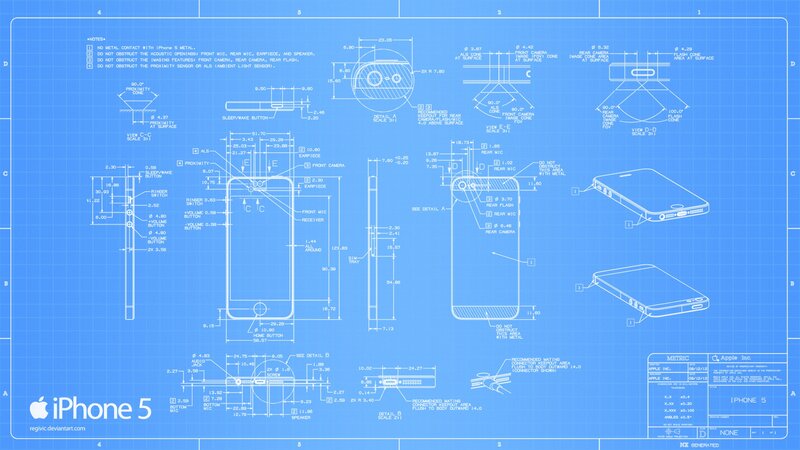 IPhone 5 Blueprint — Blue