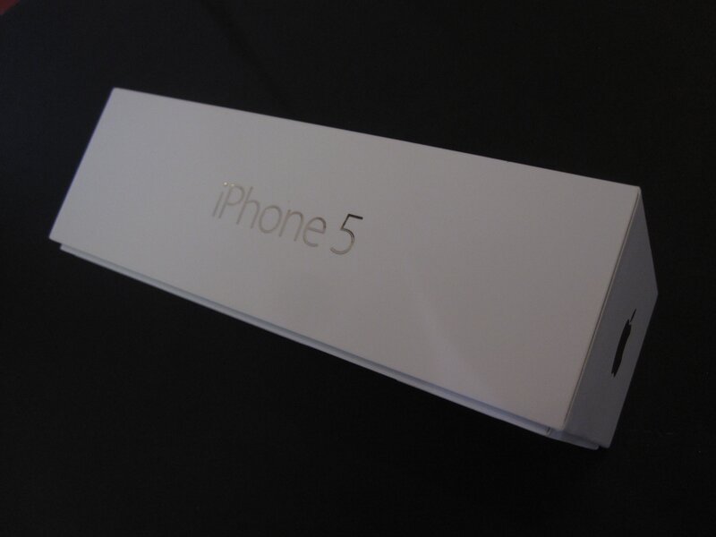 iPhone 5 box on black surface