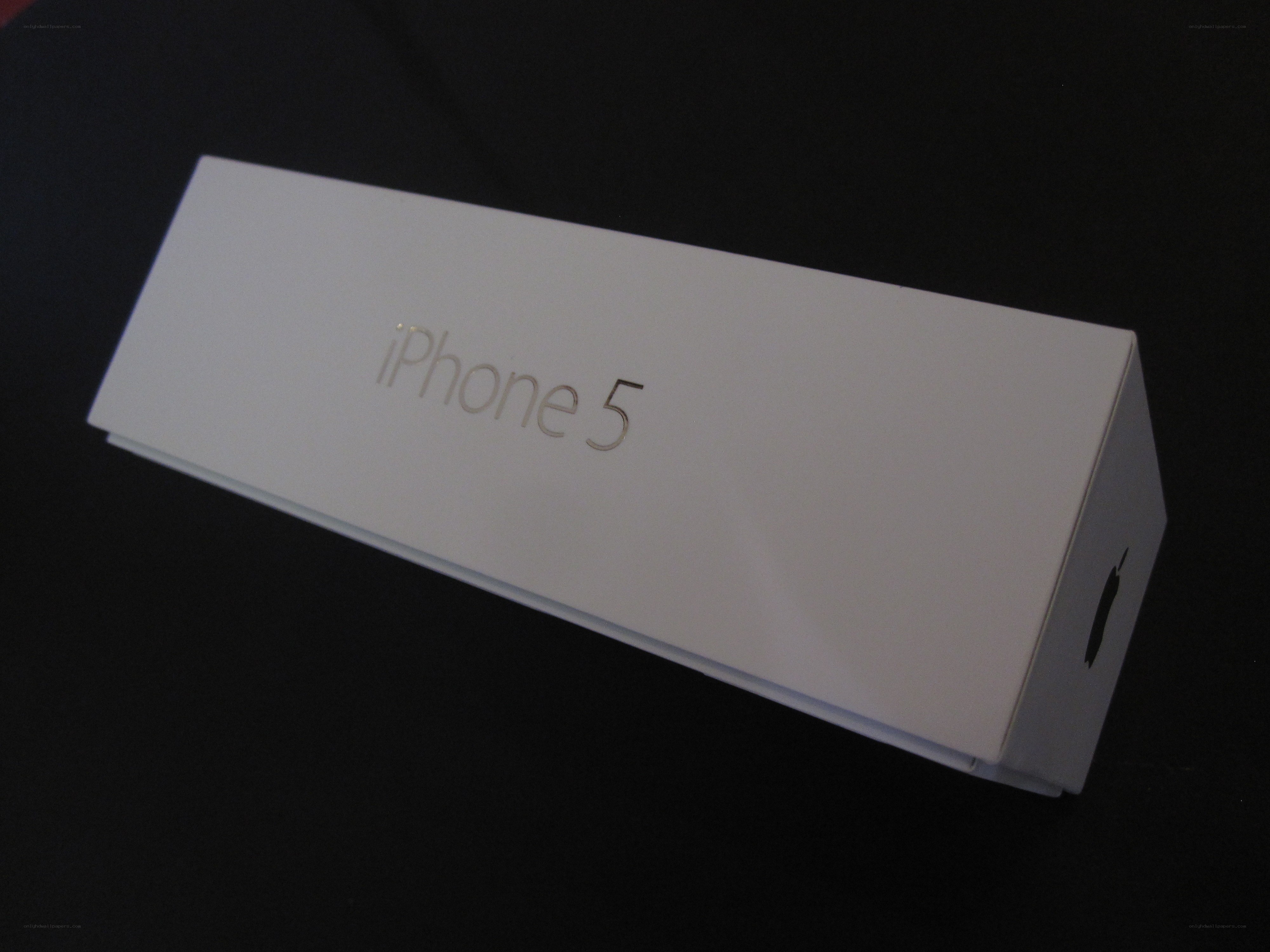 iPhone 5 box on black surface