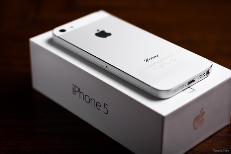 iPhone 5 on its box