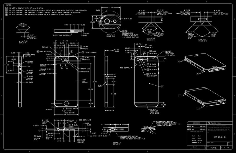 IPhone 5 Technical Drawing
