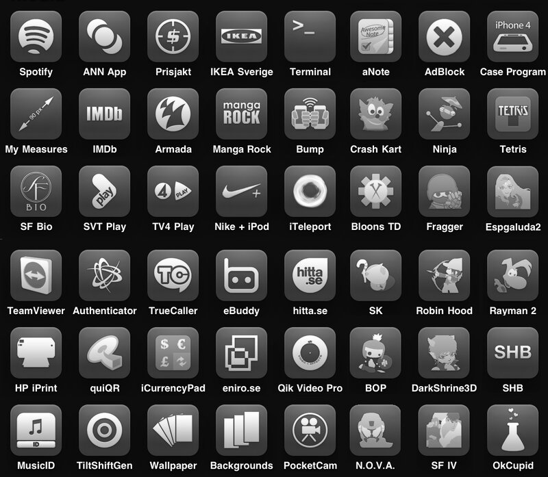 iPhone app grid screenshot