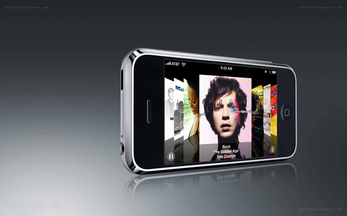 iPhone displaying music app