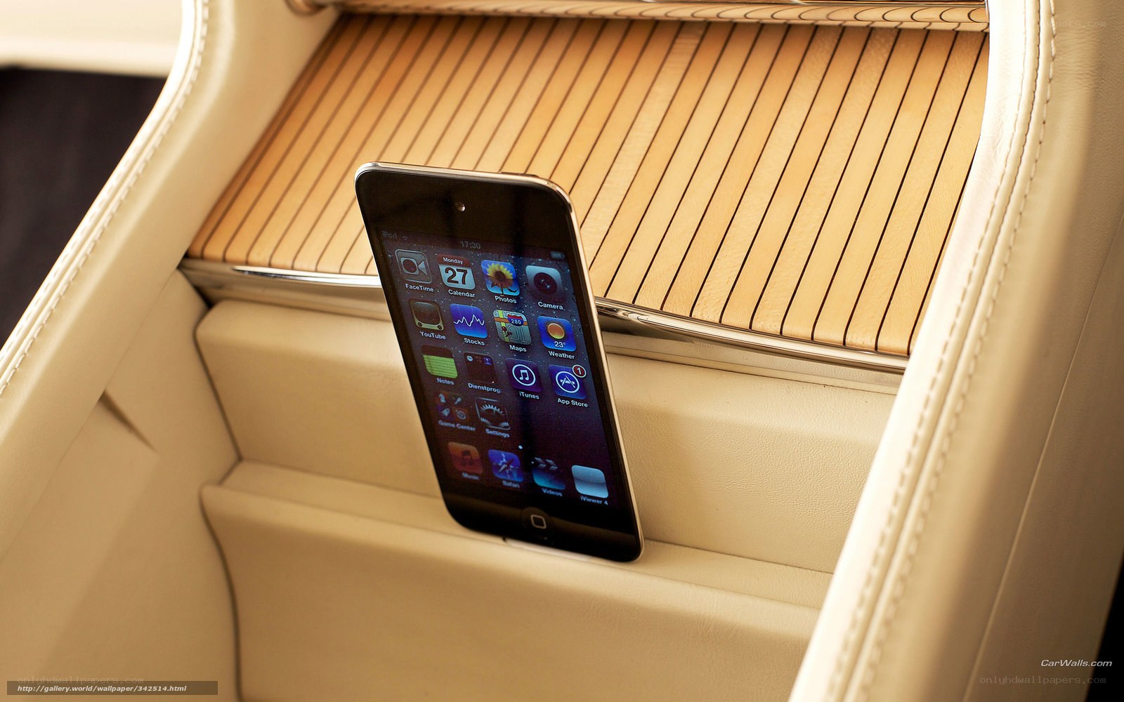 iPhone in car console