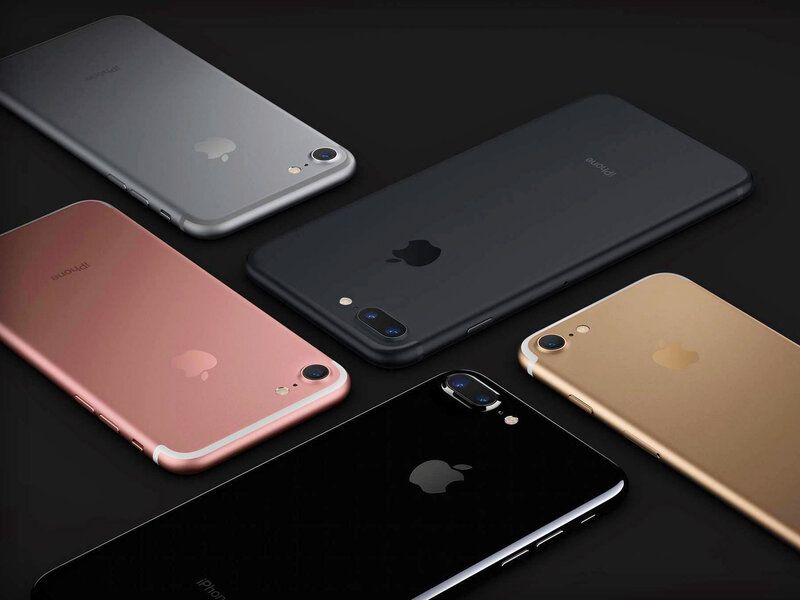 iPhone models in various colors