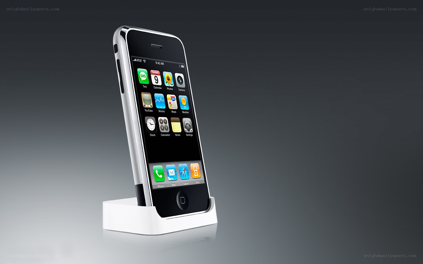 iPhone on a charging dock