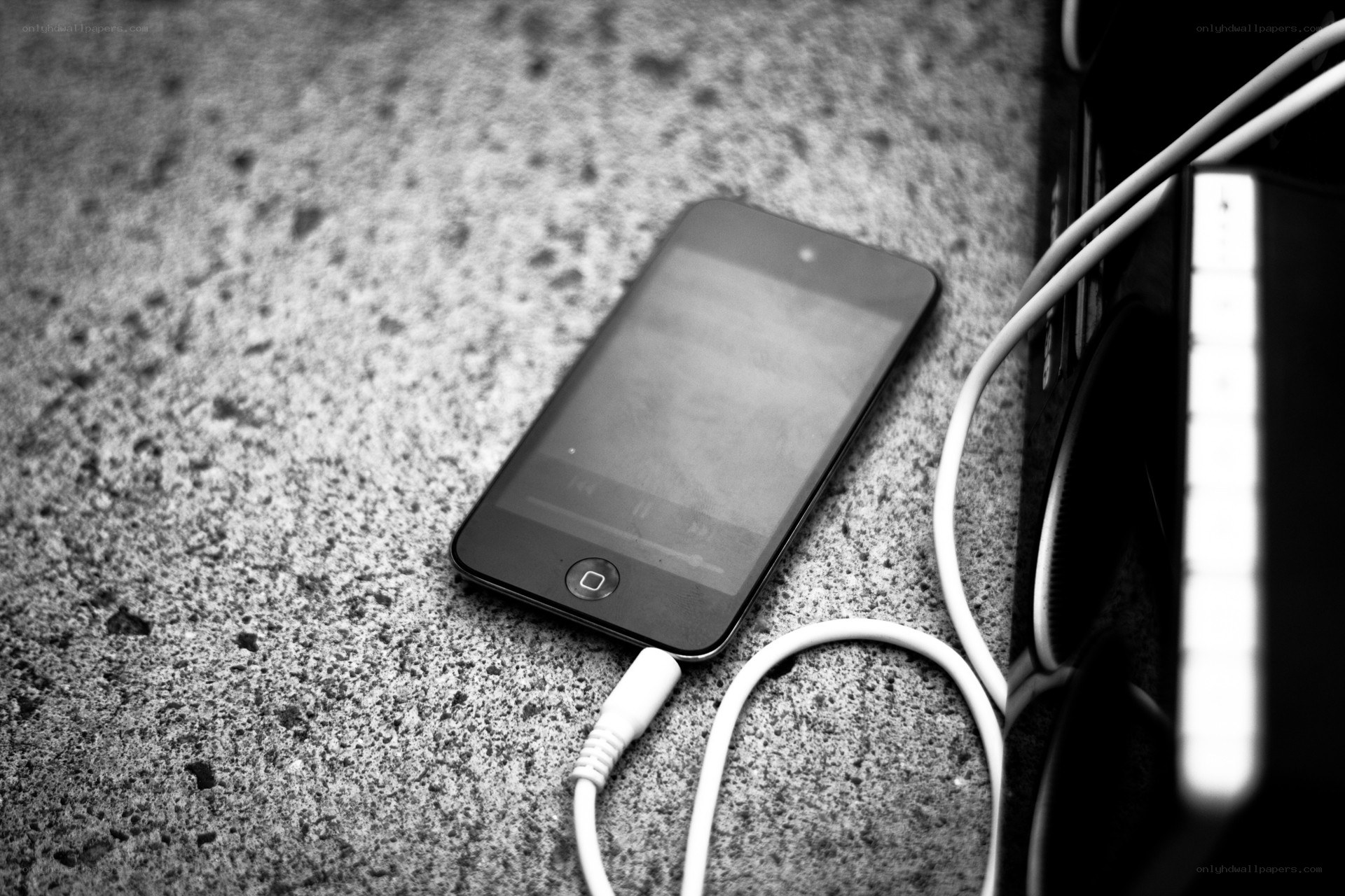iPhone on concrete surface