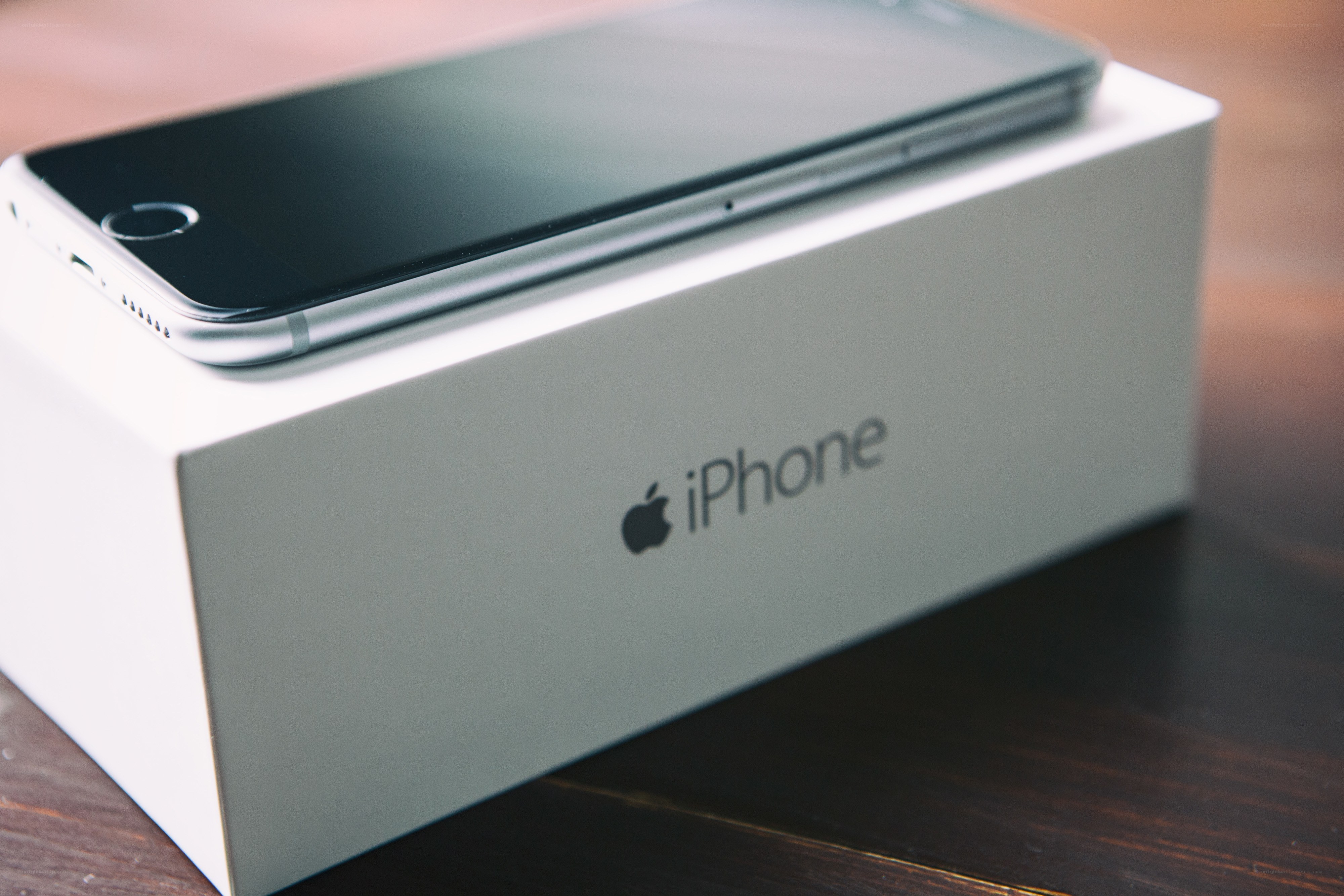 iPhone on its box