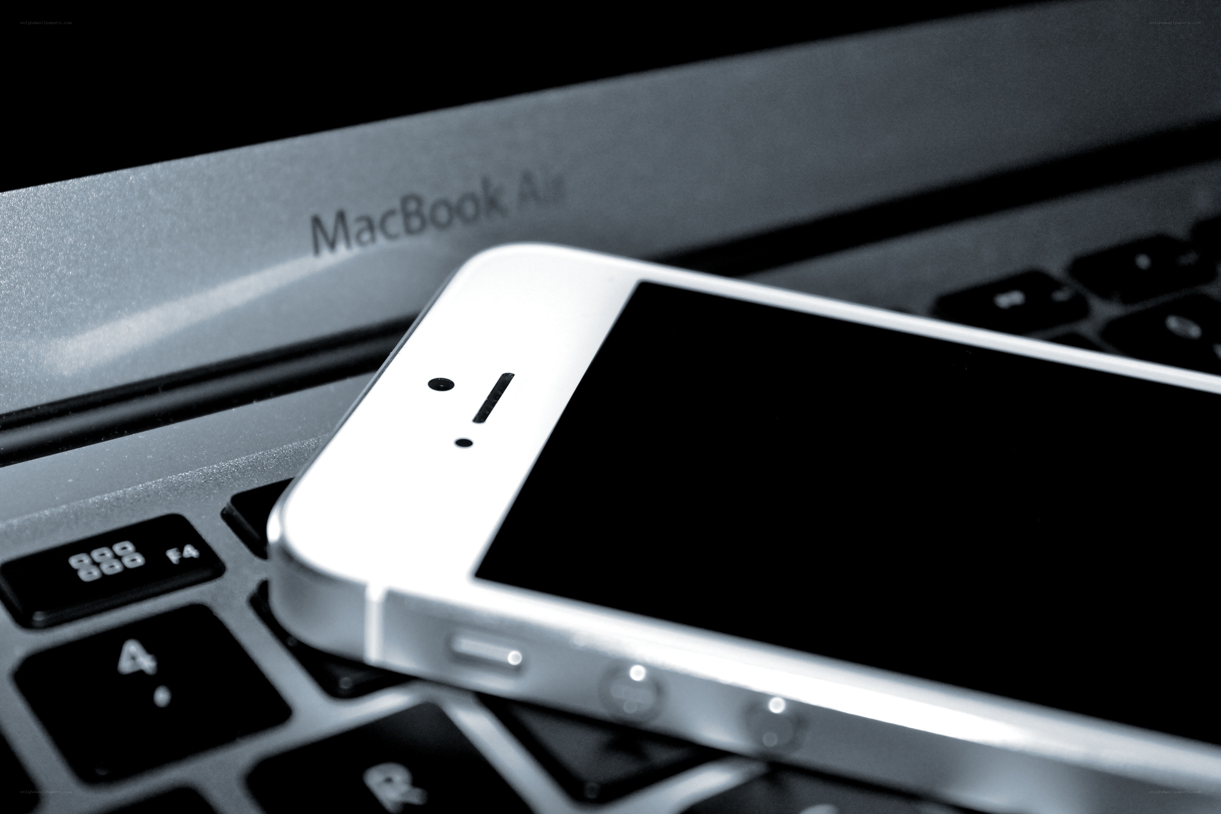 iPhone on MacBook Air keyboard