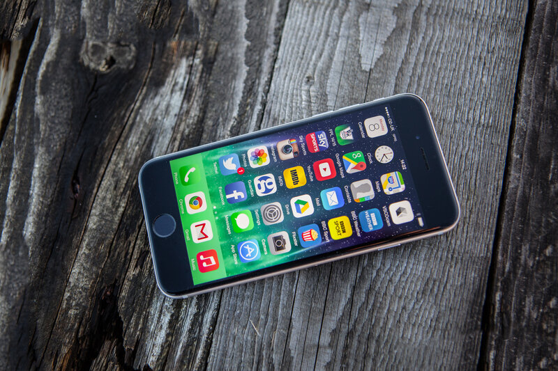 iPhone on wooden surface