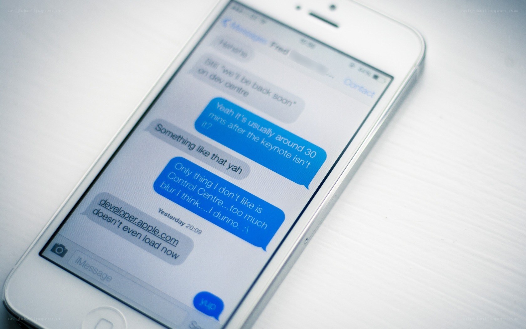 iPhone text conversation