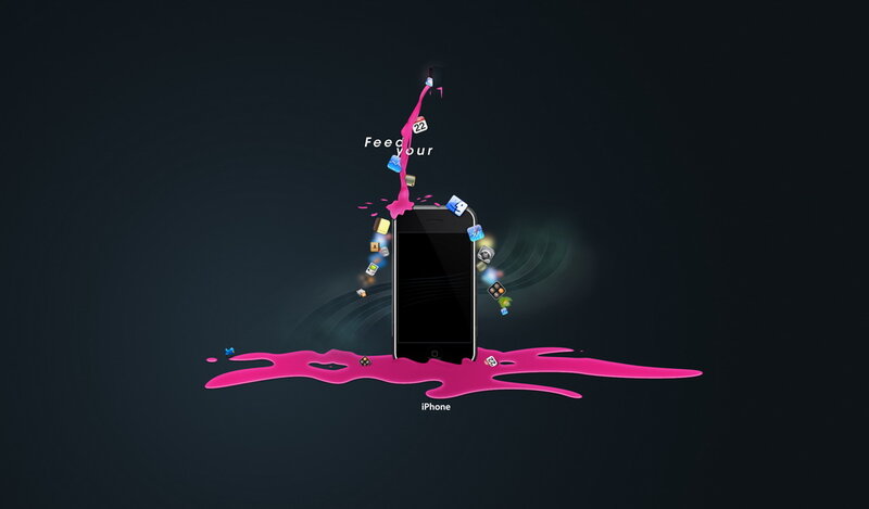IPhone with App Icons — Black