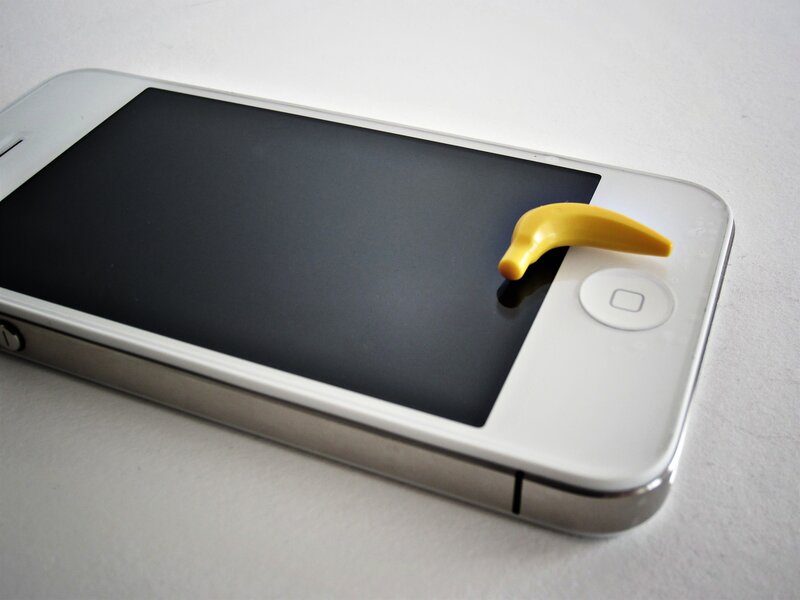 iPhone with banana accessory