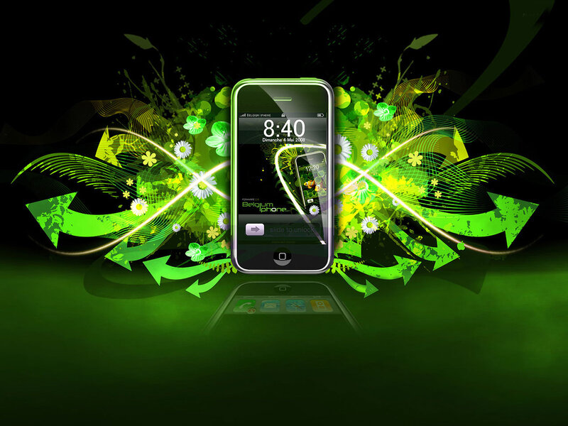 IPhone with Green Graphics