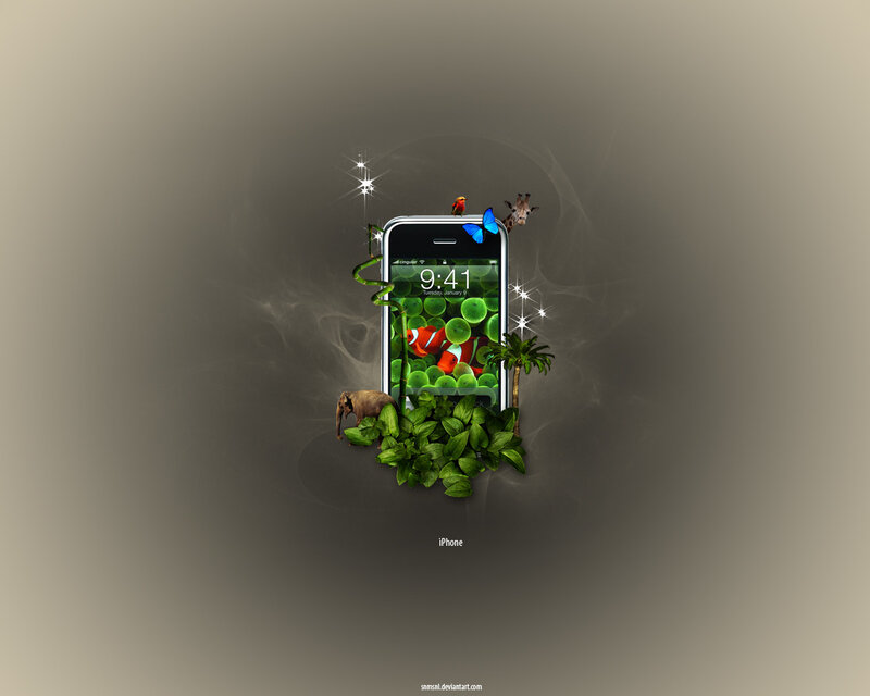 IPhone with Jungle Elements