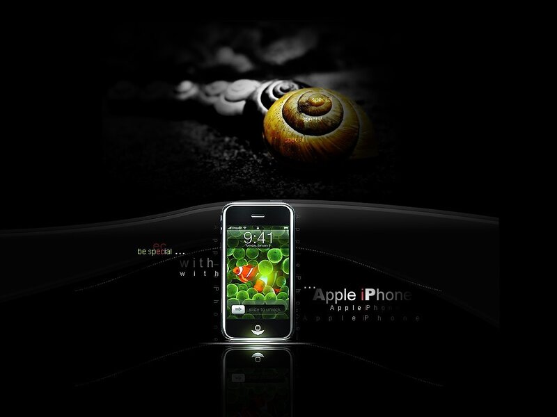 iPhone with snail background