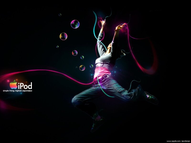iPod ad with dancing person