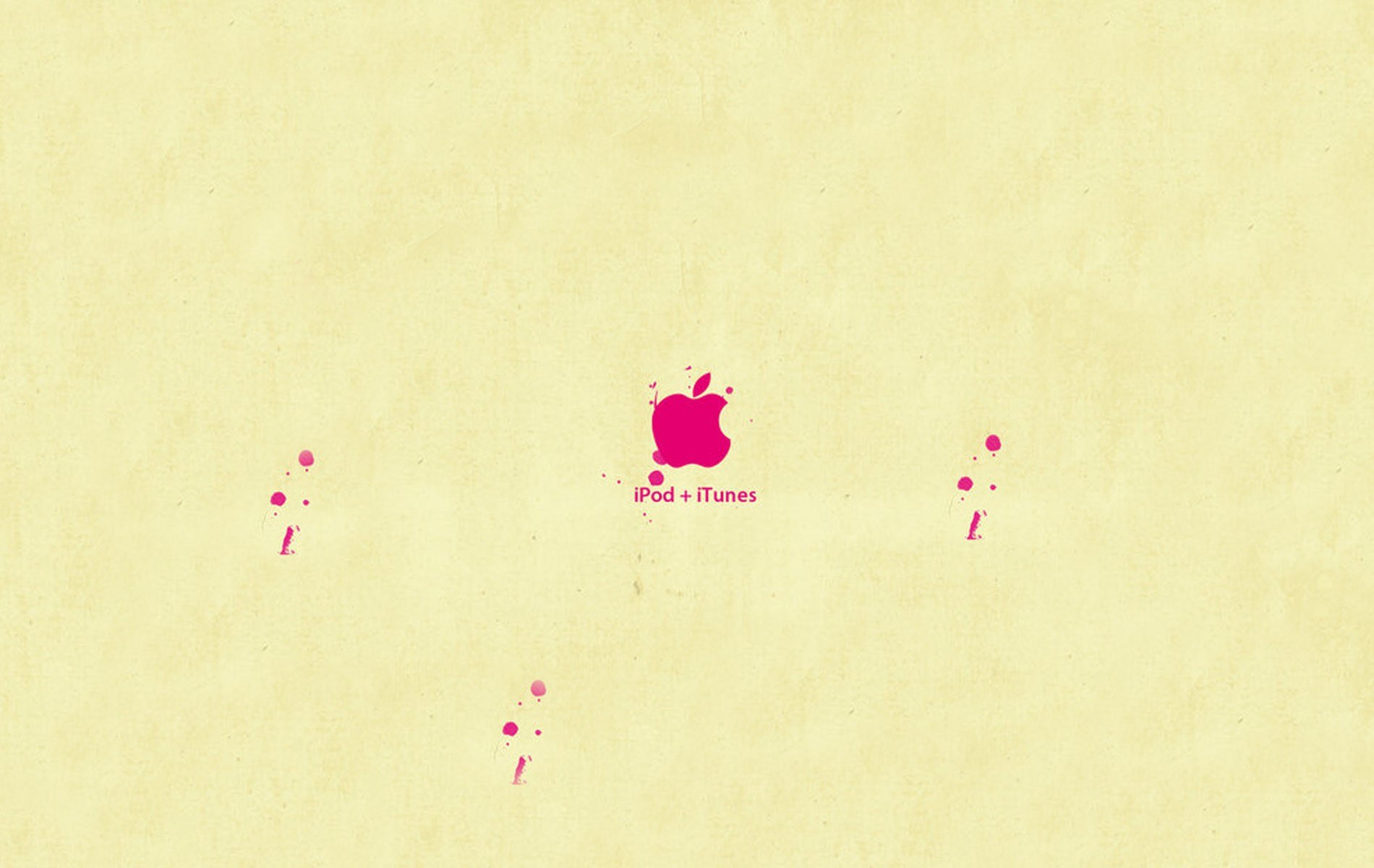 iPod + iTunes logo on textured background