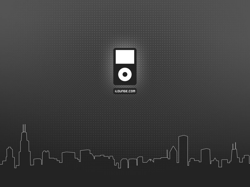 iPod logo with city skyline