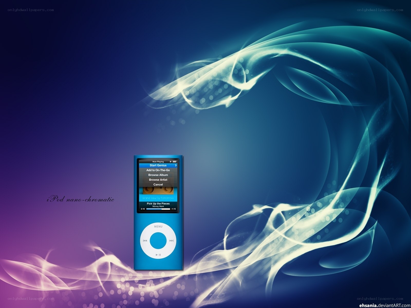 iPod nano on abstract background