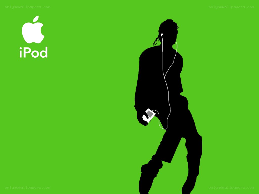 iPod silhouette on green