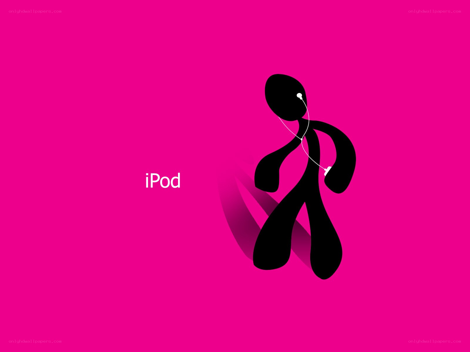 iPod silhouette on pink