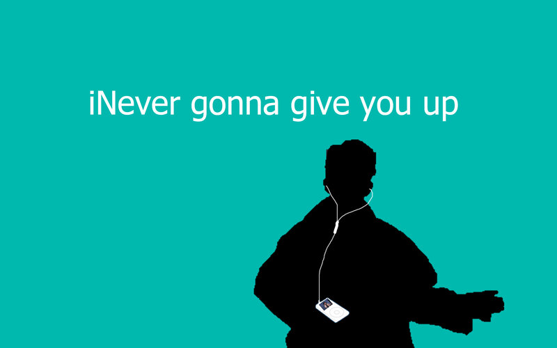 iPod silhouette with text