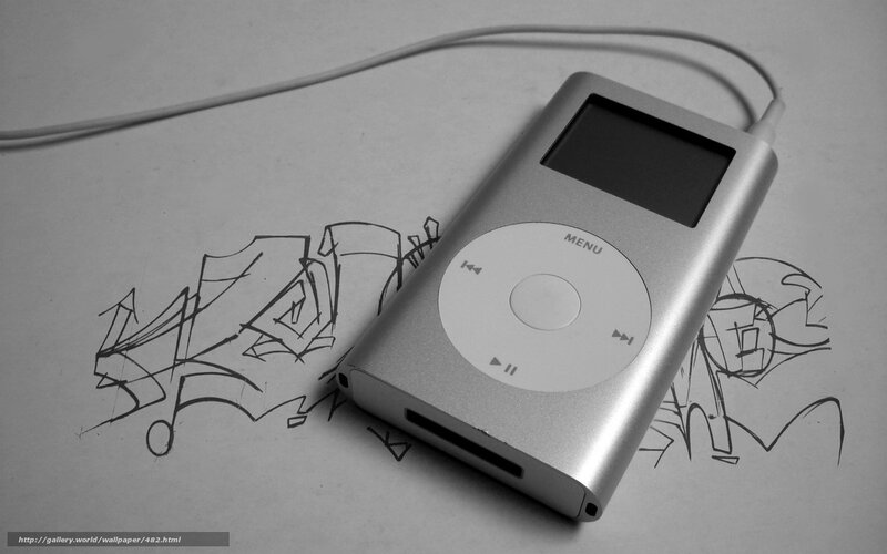 iPod with sketch drawing