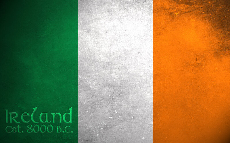 Ireland flag with text