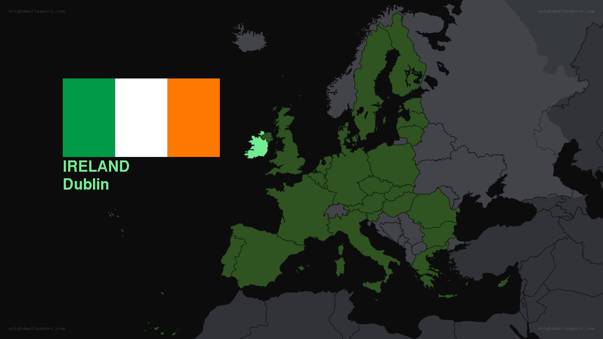 Ireland on European map
