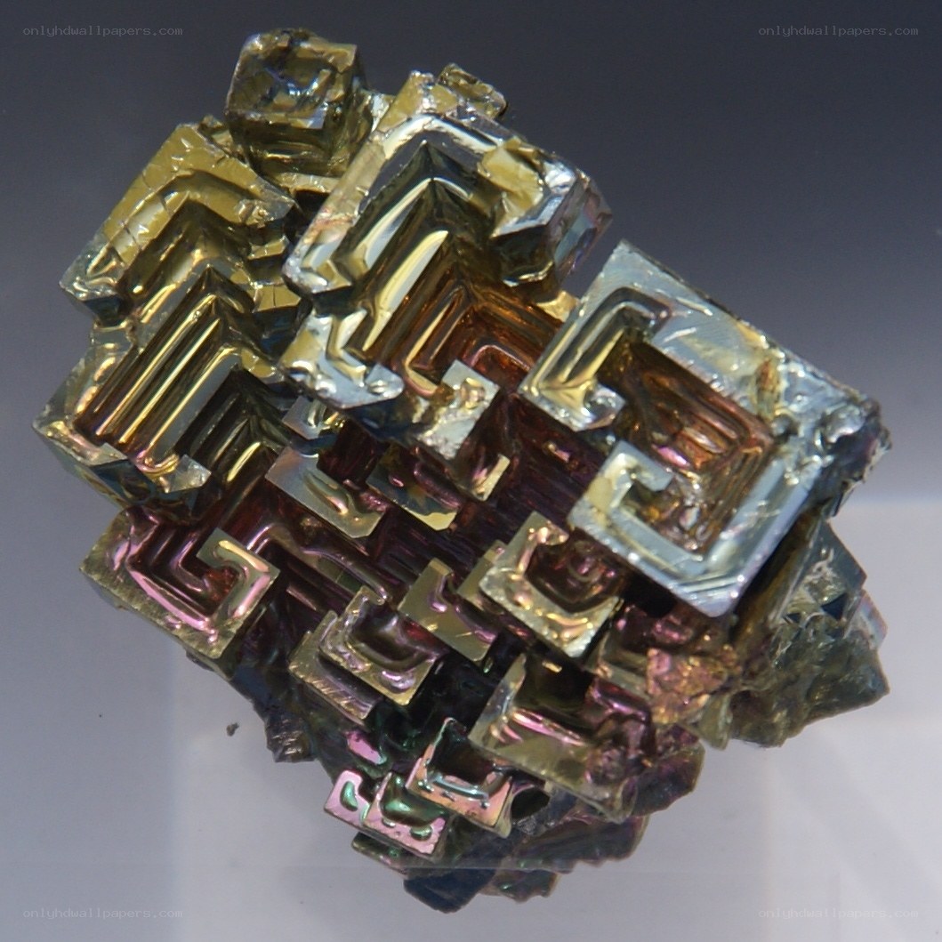 iridescent bismuth crystal