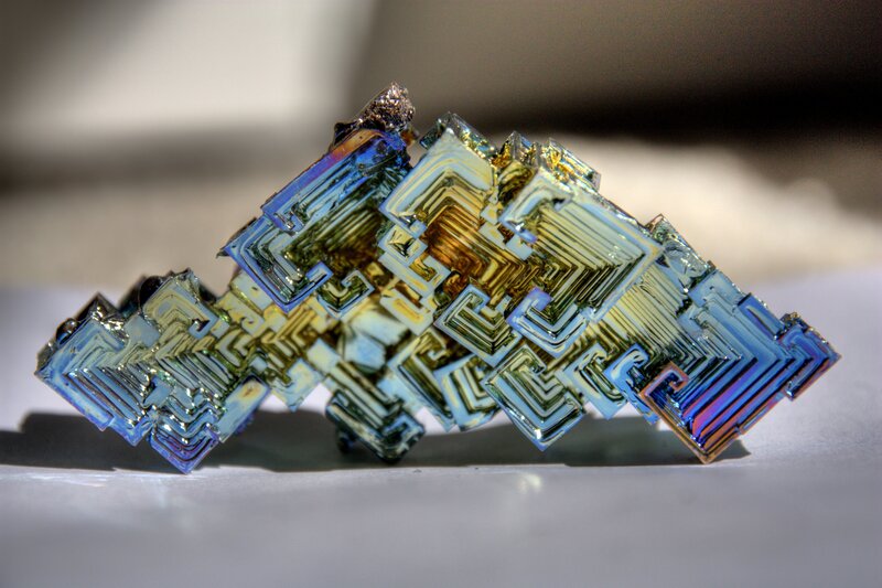 iridescent bismuth crystal