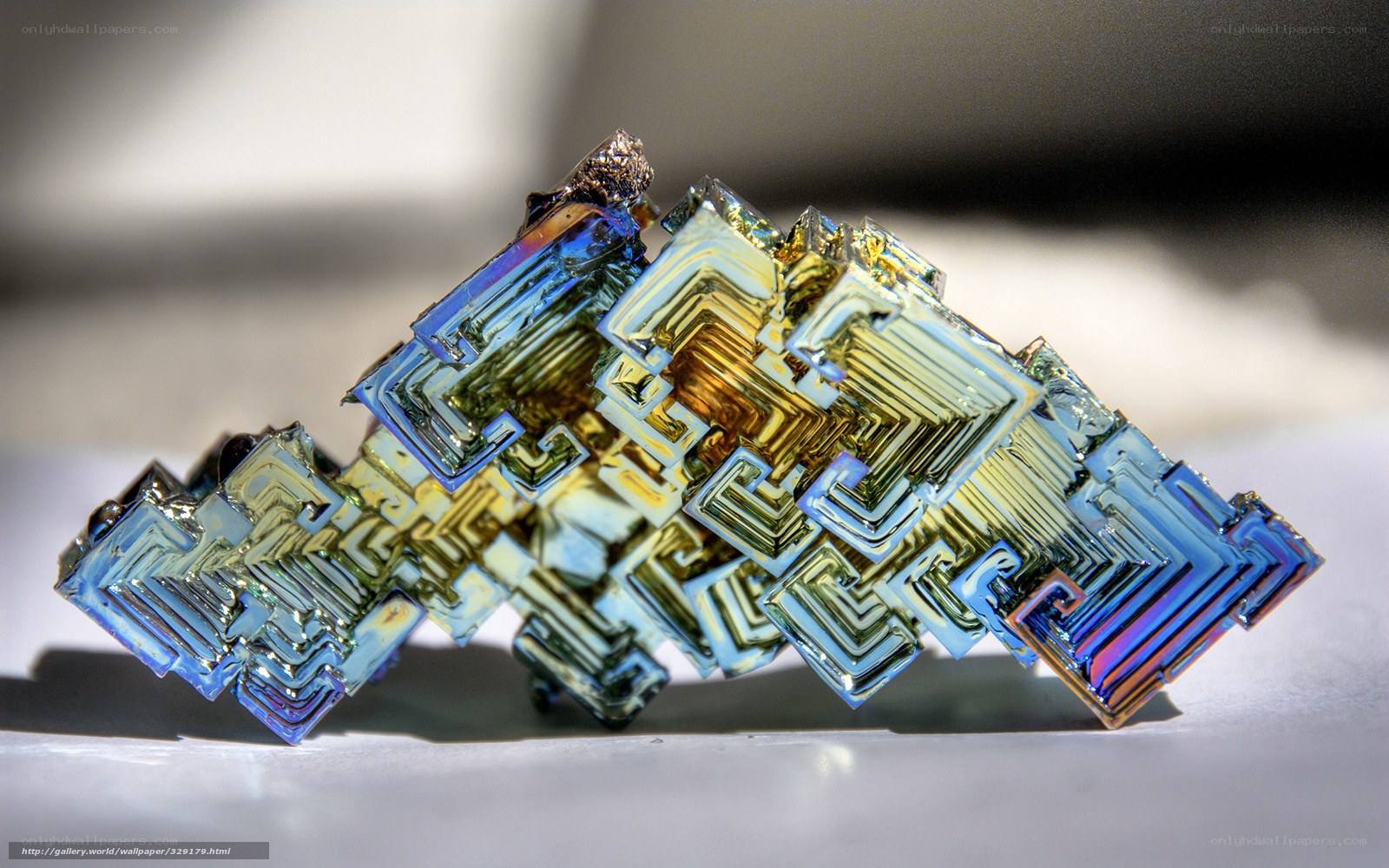 Iridescent bismuth crystal
