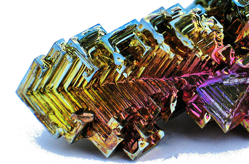 Iridescent bismuth crystals