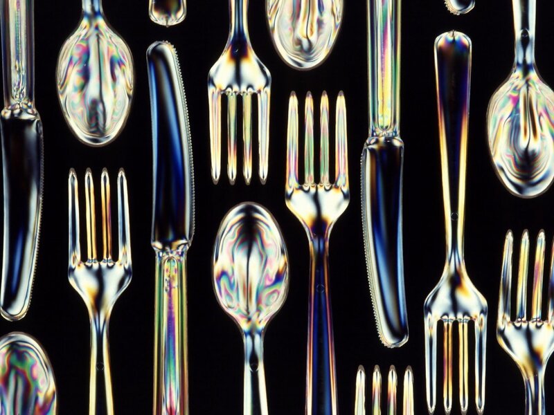 iridescent cutlery pattern