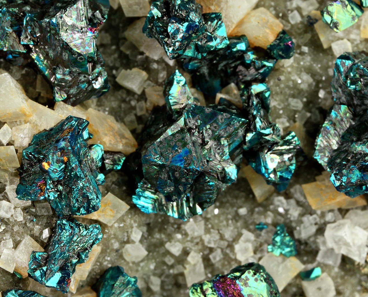 iridescent mineral crystals
