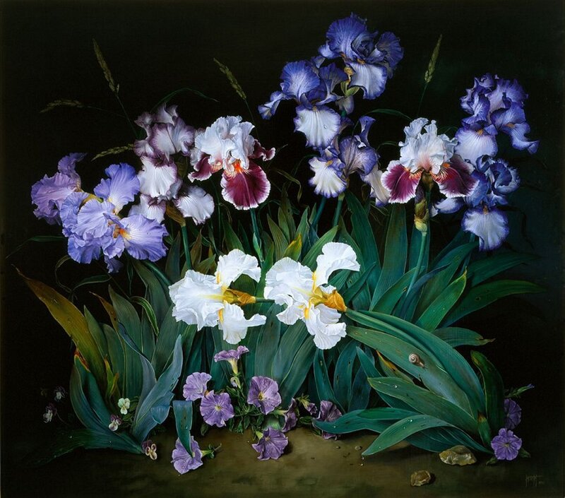 Iris Flowers in a Bouquet