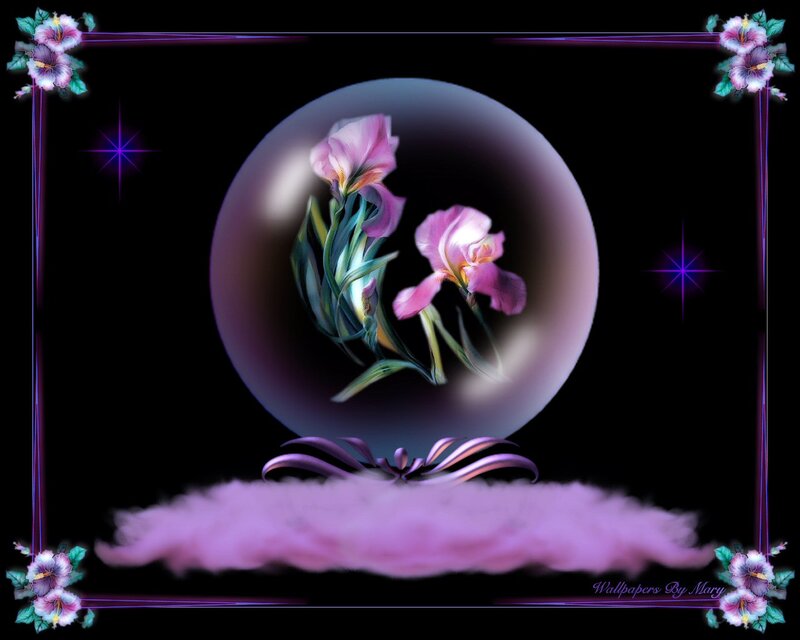 Iris Flowers in Crystal Ball