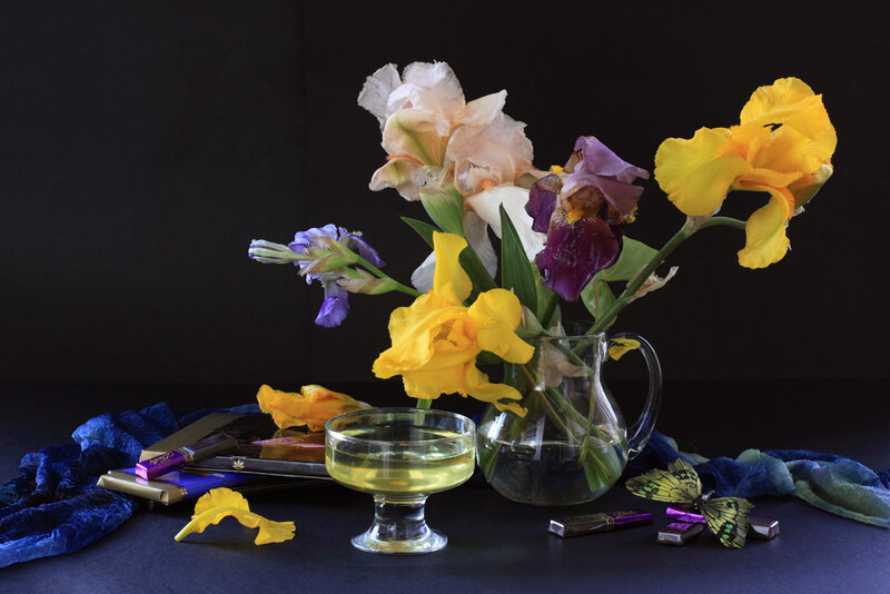 Iris Flowers in Pitcher