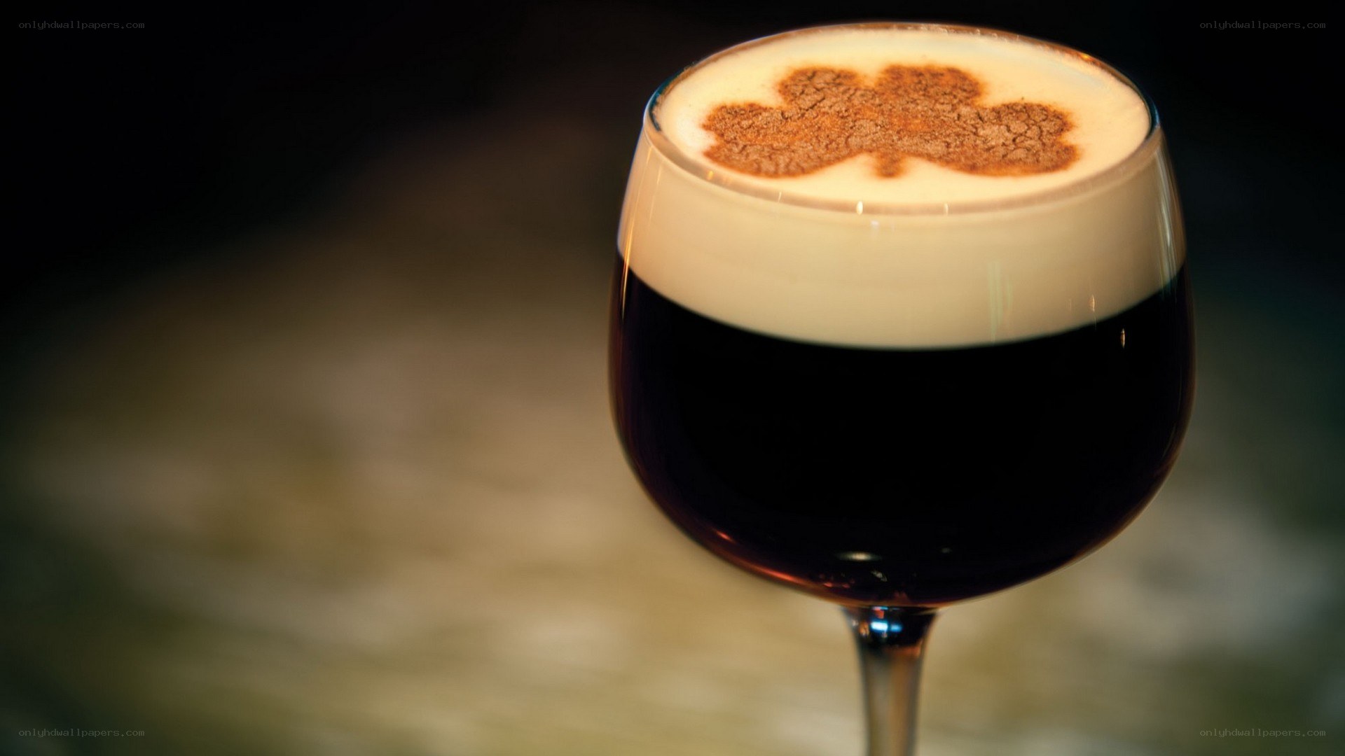 Irish coffee with shamrock