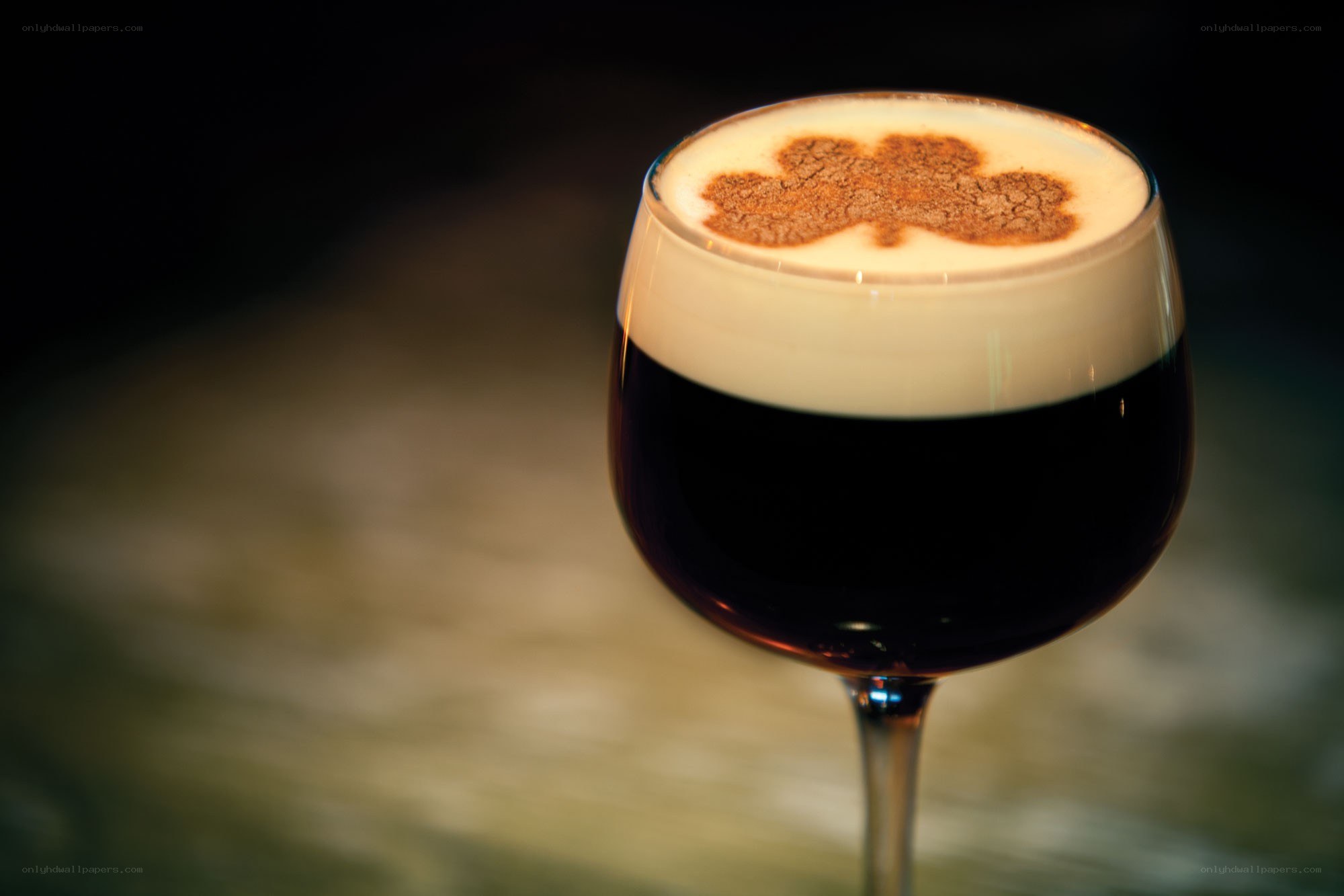 Irish coffee with shamrock