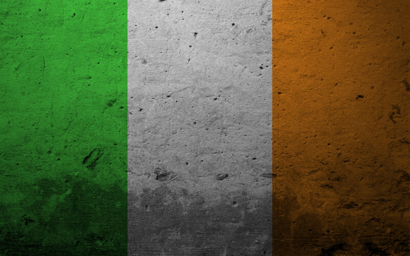 Irish Flag on Concrete